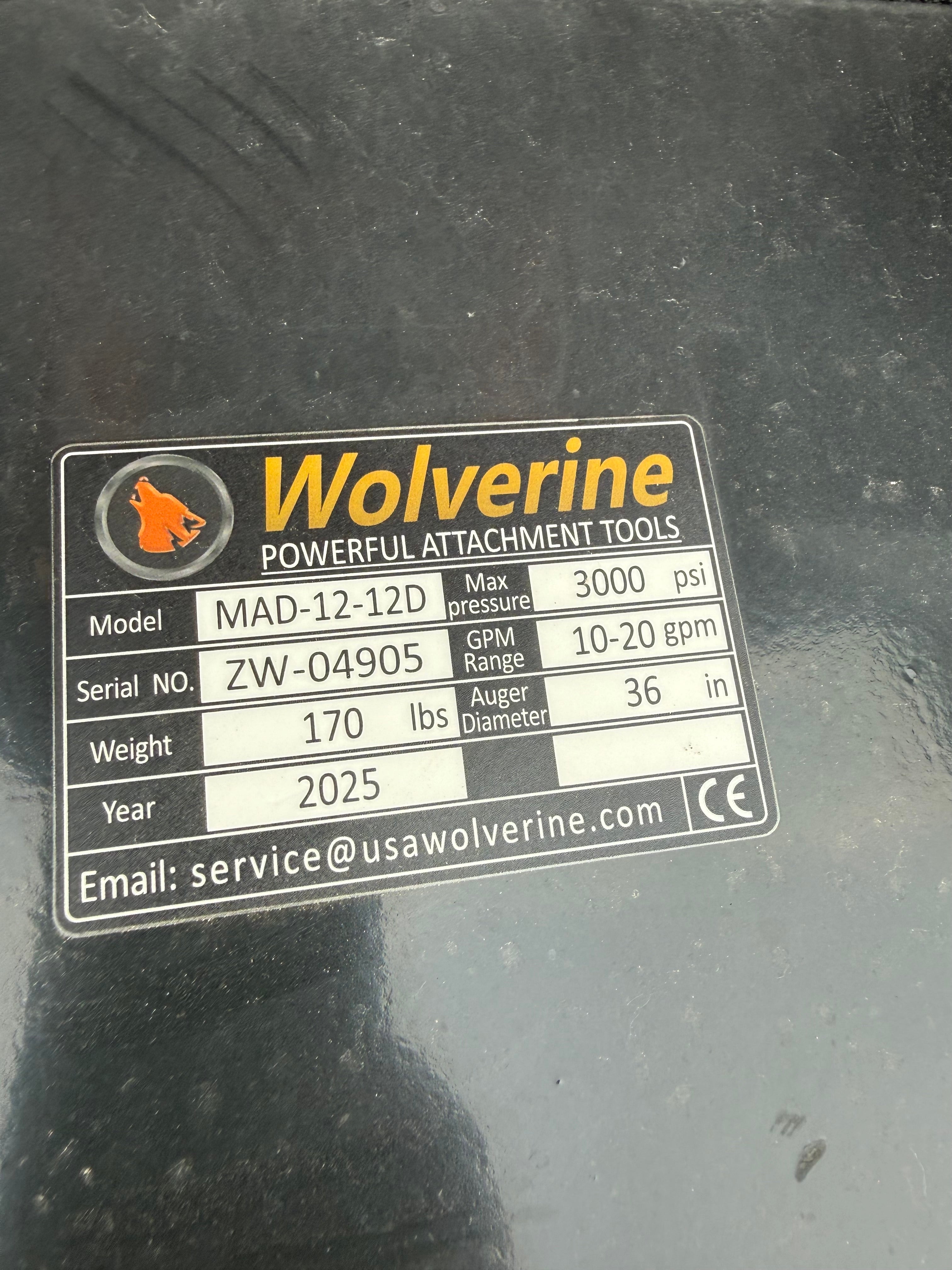 Wolverine MINI Skid Steer Auger and Bit