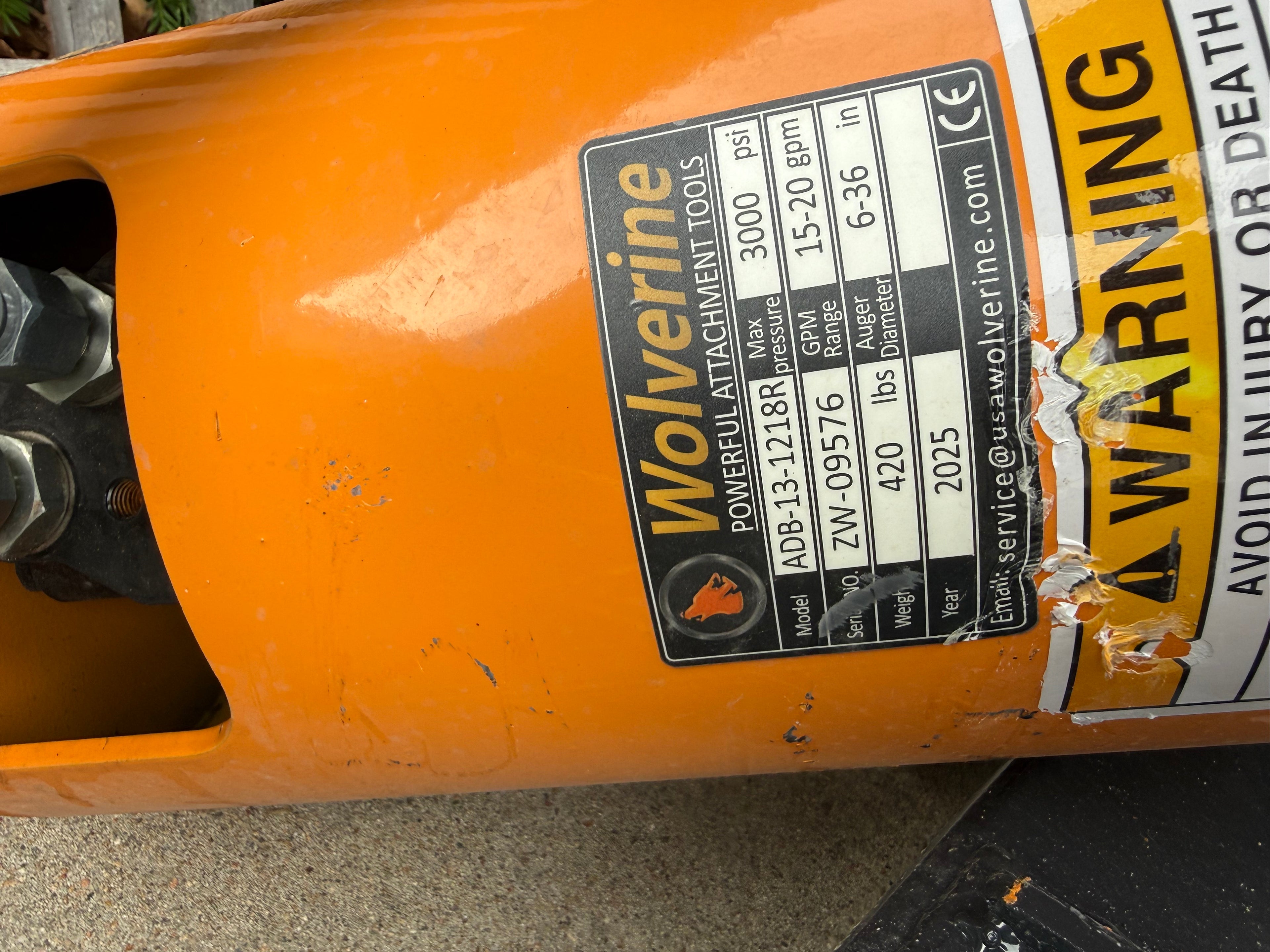 Wolverine Skid Steer Auger and Bit