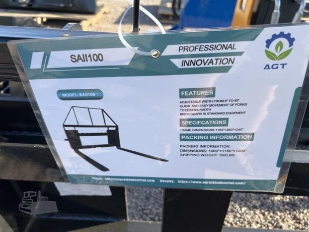 AGT Skid Steer Pallet Forks