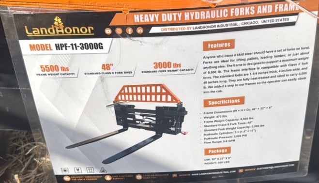 LandHonor Hydraulic Skid Steer Forks